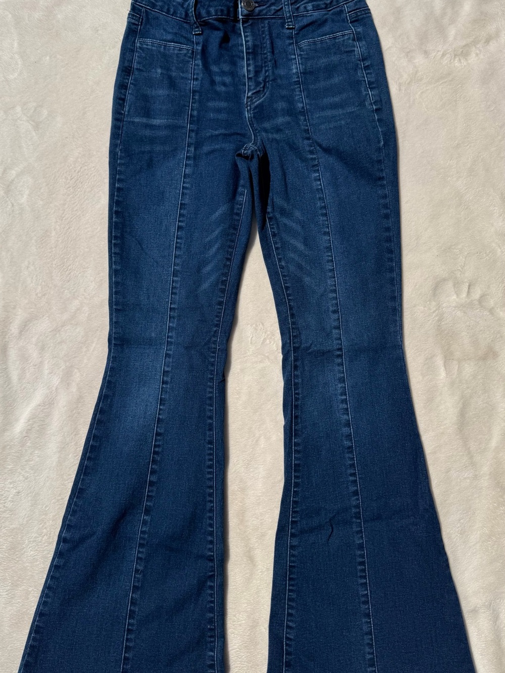 SO Dark Blue Flare Jeans with Front Seams